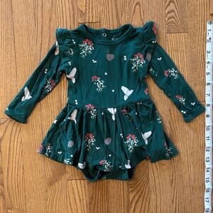 Kyte BABY Forest Green Holiday Long Sleeve Dress